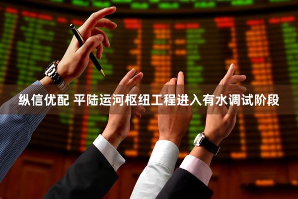 纵信优配 平陆运河枢纽工程进入有水调试阶段